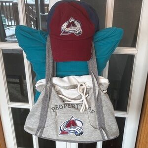 Colorado Avalanche package. Purse made from original Avalanche jersey. 47 hat